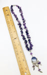 Mystical Amethyst Necklace with Delicate Two-Sided Purple and White Disc Pendant