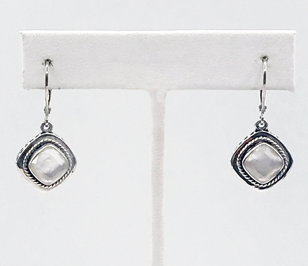 Sterling buy Silver Mother of Pearl & Onyx Earrings