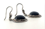 Elegant Sterling and Onyx Cabachon Dangle Earrings