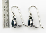 Onyx Circle and Sterling Earrings with Secure Kidney Wire Backs