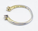 Unique Comfortable Open Adjustable Vermeil Ring With Quartz Stones