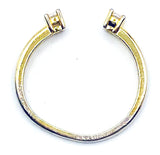Unique Comfortable Open Adjustable Vermeil Ring With Quartz Stones