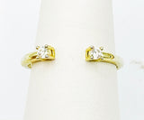 Unique Comfortable Open Adjustable Vermeil Ring With Quartz Stones