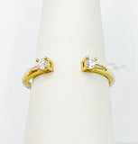 Unique Comfortable Open Adjustable Vermeil Ring With Quartz Stones