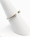 Unique Comfortable Open Adjustable Vermeil Ring With Quartz Stones