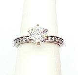 Wildly Colorful Sparkling Glass Travel Engagement Ring Silvertone Metal D Hallmark