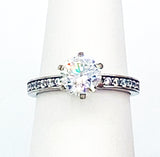 Wildly Colorful Sparkling Glass Travel Engagement Ring Silvertone Metal D Hallmark