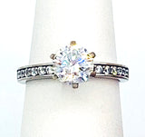 Wildly Colorful Sparkling Glass Travel Engagement Ring Silvertone Metal D Hallmark