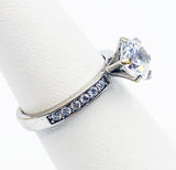 Wildly Colorful Sparkling Glass Travel Engagement Ring Silvertone Metal D Hallmark