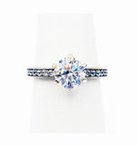 Wildly Colorful Sparkling Glass Travel Engagement Ring Silvertone Metal D Hallmark