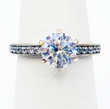 Wildly Colorful Sparkling Glass Travel Engagement Ring Silvertone Metal D Hallmark