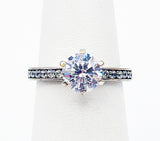 Wildly Colorful Sparkling Glass Travel Engagement Ring Silvertone Metal D Hallmark