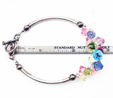 Pretty Pastel Glass Bead Bundle on Silver Tone Metal Bar Toggle Bracelet