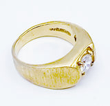 Solid Impressive Men's Crystal Faux Diamond Ring 14KGE and Unknown Mark