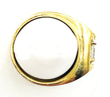 Solid Impressive Men's Crystal Faux Diamond Ring 14KGE and Unknown Mark