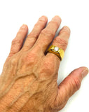 Solid Impressive Men's Crystal Faux Diamond Ring 14KGE and Unknown Mark