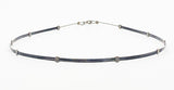 Minimalist Five Strand Wire Necklace with Ten Sterling Dots