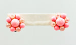 Fun Flirty Bubblegum Pink Clip-On Earrings FLower Cluster Japan 1950s -1960s