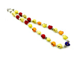 Fun Colorful Howlite Skull Bead Necklace for Halloween or Day of the Dead