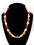 Fun Colorful Howlite Skull Bead Necklace for Halloween or Day of the Dead