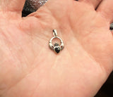 Darling Irish Claddagh Pendant in Silver with Black Onyx Inlay