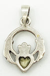 Darling Irish Claddagh Pendant in Silver with Black Onyx Inlay