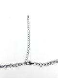 Modernist Steampunk Large Open Link with Fine Cable Chain Sections Silvertone Metal Necklace