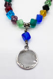 Silly Sterling Round TUIT "I'll get around to it" Necklace on Candy Bright Beads