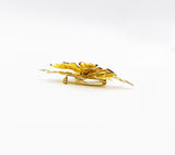 Lovely Mistletoe Brooch Pin Goldtone Metal and Enamel Three Inches Winter Jewelry