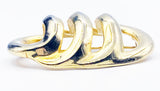 Triple Swoosh Openwork Pin Brooch in Gold-Tone Metal