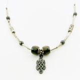 Mystic Mood Beads Necklace above a Celtic Knot Pendant with Magnetic Clasp