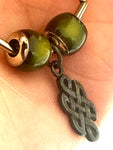 Mystic Mood Beads Necklace above a Celtic Knot Pendant with Magnetic Clasp