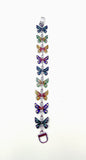 Fantastical Butterfly Bracelet with 9 Multicolor Butterflies and Magnetic Clasp