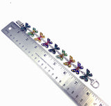 Fantastical Butterfly Bracelet with 9 Multicolor Butterflies and Magnetic Clasp