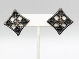 Medieval Style Square Openwork Clip-On Earrings Museum-Made Copy