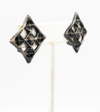 Medieval Style Square Openwork Clip-On Earrings Museum-Made Copy