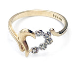 Darling 5 Diamond Heart 10K Gold Ring Price Reduction Damage Marked S10K Triangle T-G Size 6.75 1.4g