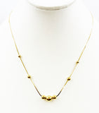 Sleek Gold-Tone Herringbone with Set Gold Beads Necklace