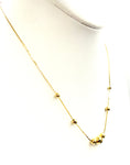 Sleek Gold-Tone Herringbone with Set Gold Beads Necklace