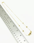 Sleek Gold-Tone Herringbone with Set Gold Beads Necklace