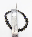 Beautiful Braided Deep Iridescent Seed Bead Collarbone Stretch Metallic Necklace