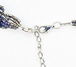 Beautiful Braided Deep Iridescent Seed Bead Collarbone Stretch Metallic Necklace