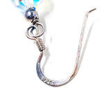 Energetic Yellow Quartz Dangle Earrings with Aurora Borealis Beads and Sterling Hooks