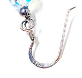 Energetic Yellow Quartz Dangle Earrings with Aurora Borealis Beads and Sterling Hooks