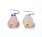 Energetic Yellow Quartz Dangle Earrings with Aurora Borealis Beads and Sterling Hooks