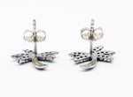 Adorable Sterling Palm Tree Stud Earrings with Three CZ Stones Per Branch