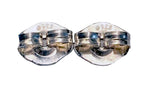 Adorable Sterling Palm Tree Stud Earrings with Three CZ Stones Per Branch