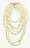 Fabulous Faux Pearl Cascade 7-Strand Necklace by You & i or Yousi