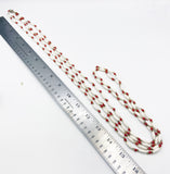 Cool Super-Long 1960s Double Strand Vintage White and Red Bead Necklace