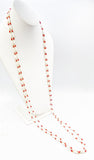 Cool Super-Long 1960s Double Strand Vintage White and Red Bead Necklace